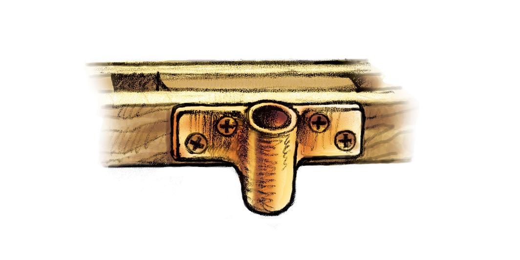 Color illustration of a side-mount oarlock socket.