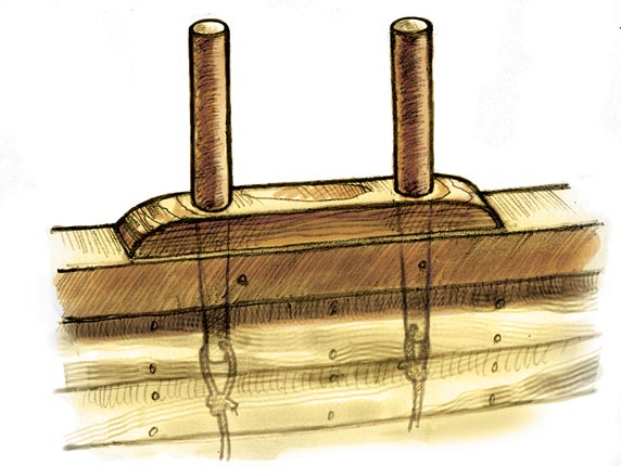 Color illustration of a tholepin oarlock.