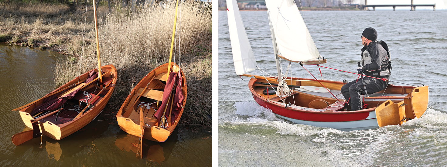 The 10′ Tenderly Dinghy (left); and the 10′ Lake Union Swift (right).