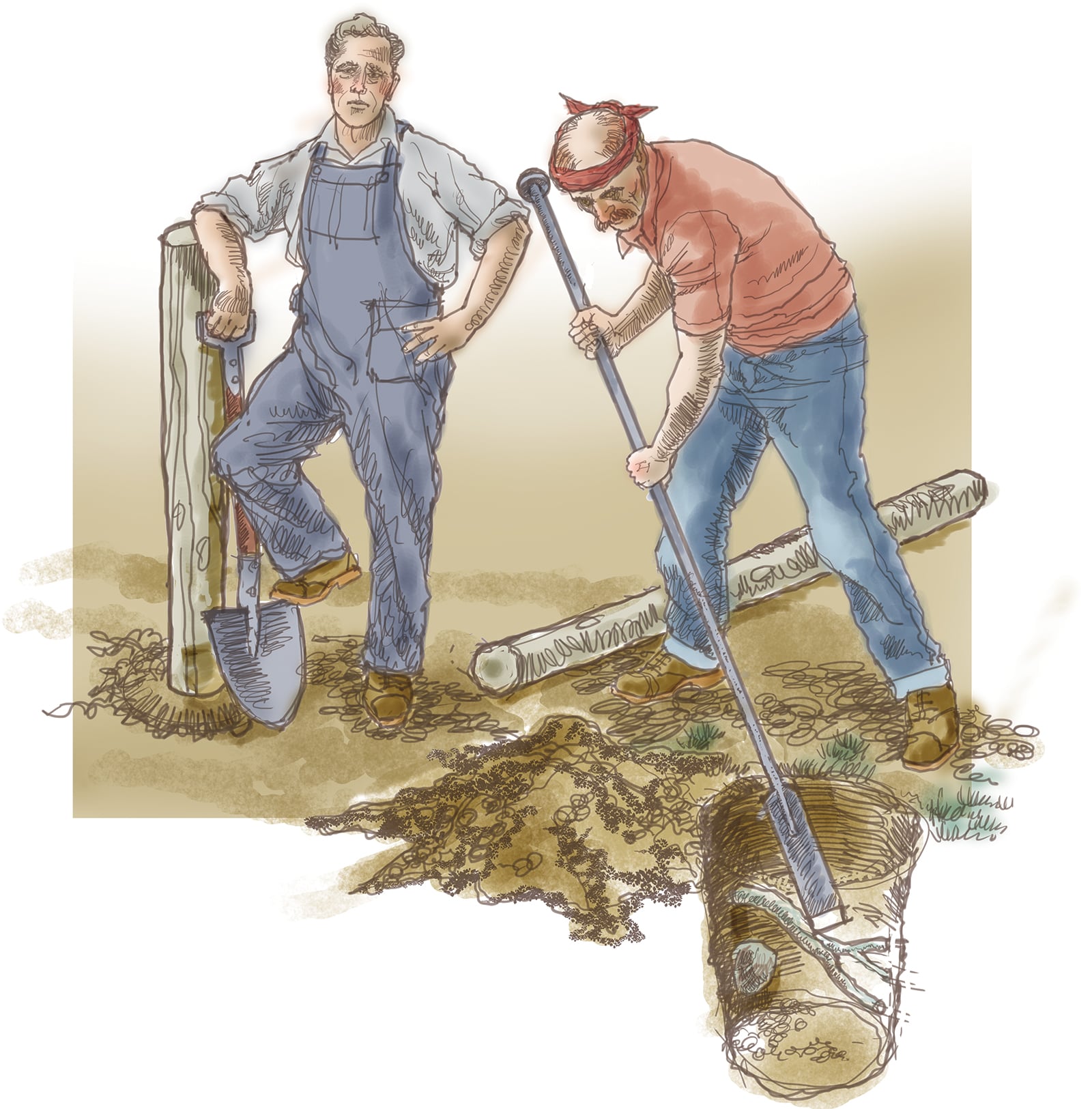 The digging bar belongs in a discussion of axes.