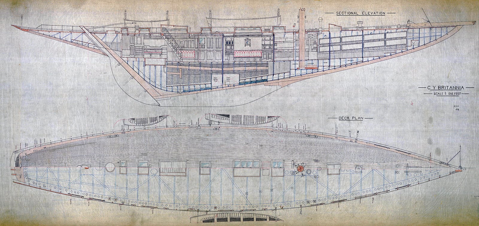 Interior layout and deck plan for the legendary BRITANNIA.
