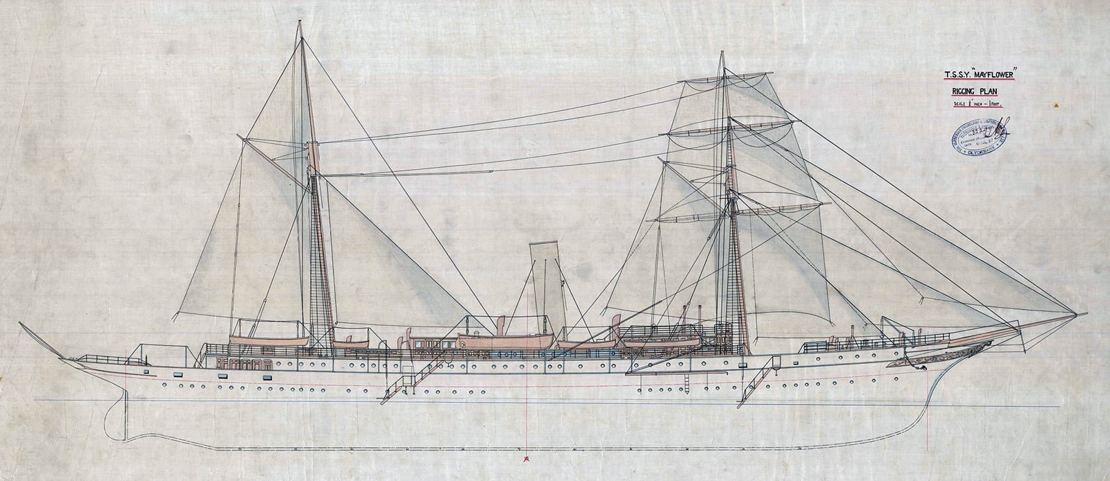 The 320’ steel-hulled steam yacht MAYFLOWER.