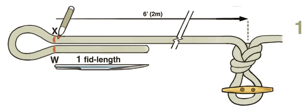 Determine the desired size of your eyesplice.
